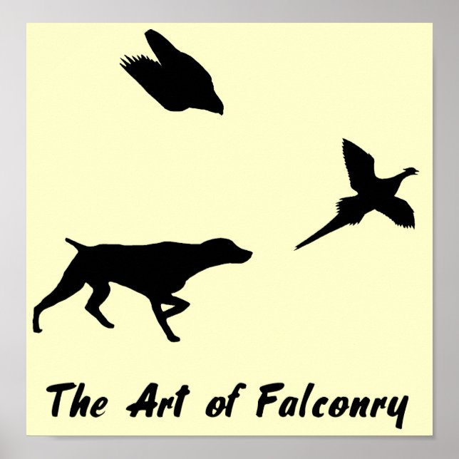 Tyska Shorthair Pointer och Falconry Poster (Framsidan)