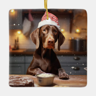 Tyska Shorthar Pointer-julcookies Julgransprydnad Keramik
