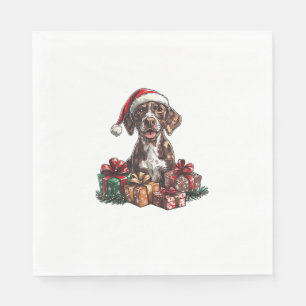 Tyska Shorthar Pointer Santa Hat-julen Pappersservett