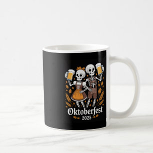 Tyska Skeleton Halloween Lederhosen Funny 2025 Kaffemugg