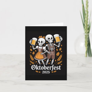Tyska Skeleton Halloween Lederhosen Funny 2025 Kort