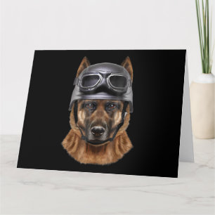 Tyska skvallerska Hund Helmet Gift för Biker i mot Kort