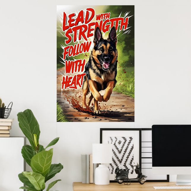 Tyska skvallerstyrka och hjärta poster (Hemmakontoret)