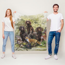 Tyska Spanielar ( Deutscher Wachtelhund ) Fleecefilt