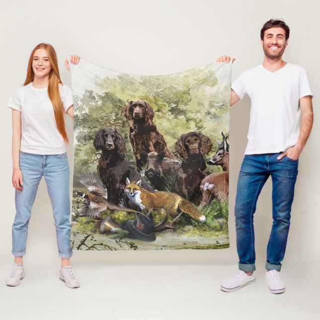 Tyska Spanielar (  Deutscher Wachtelhund ) Fleecefilt (På plats)