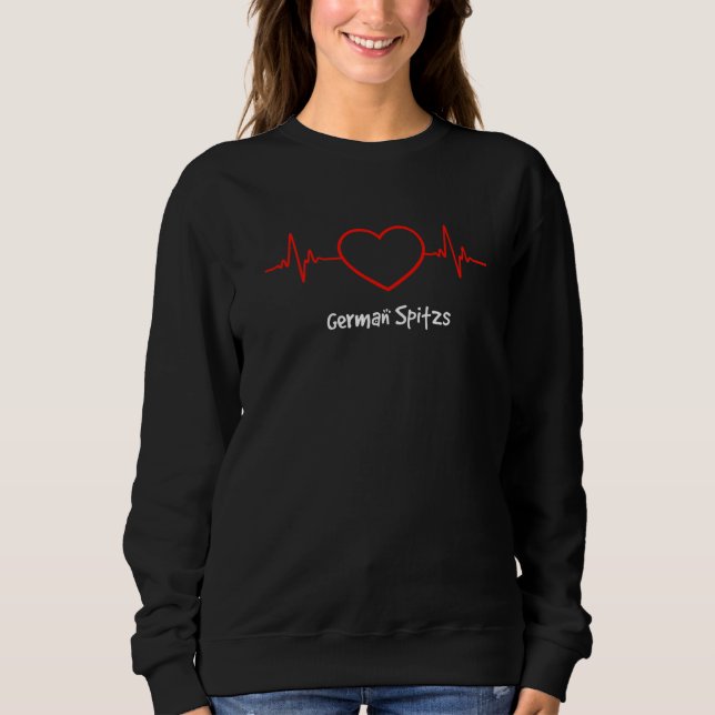 Tyska Spitz Heartslag Kärlek My Hund T Shirt (Framsida)