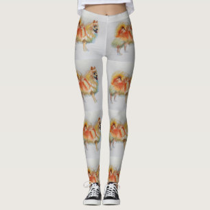 Tyska Spitz Pommern Hund Orange Leggings
