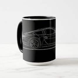 Tyska sportbilen 997 Line Teckning Mugg