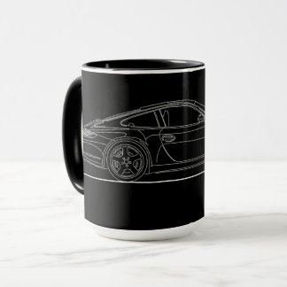 Tyska sportbilen 997 Line Teckning Mugg