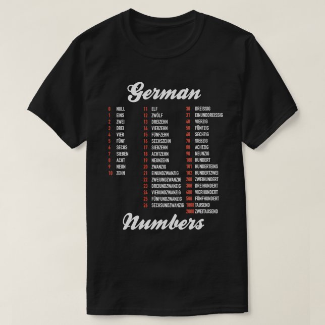 Tyska språkkontrollista t shirt (Design framsida)