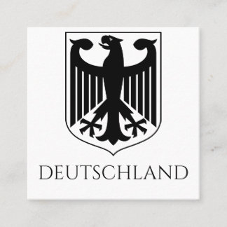 Tyska statsvapnet Deutschland svart och vitt Fyrkantigt Visitkort
