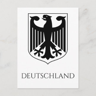 Tyska statsvapnet Deutschland svart och vitt Vykort