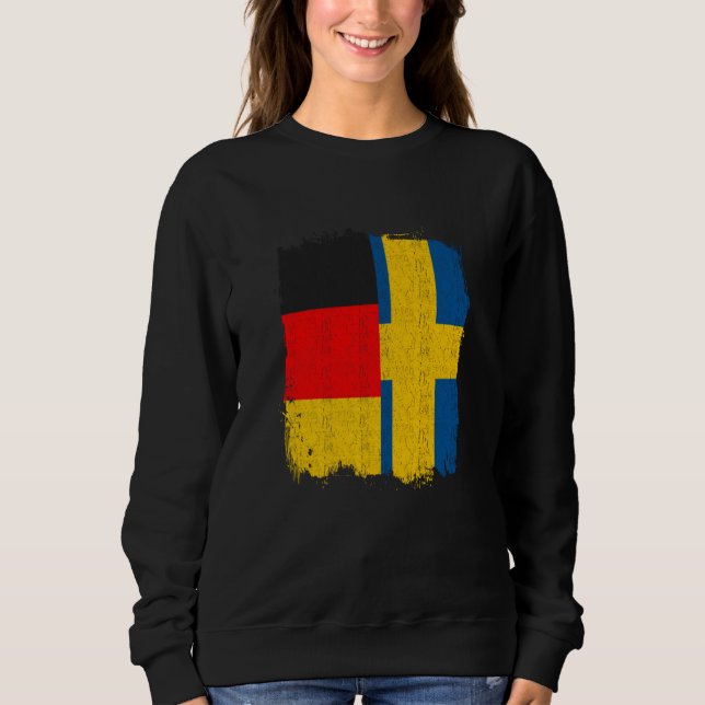 Tyska svenska Flagga T Shirt (Framsida)