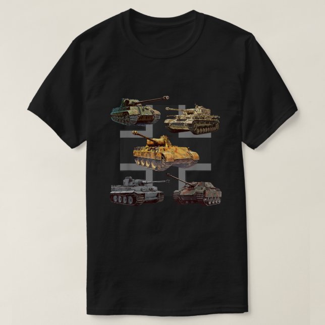 Tyska Tanker WW2 V Panther Jagdpanther Tiger 1 Tig T Shirt (Design framsida)