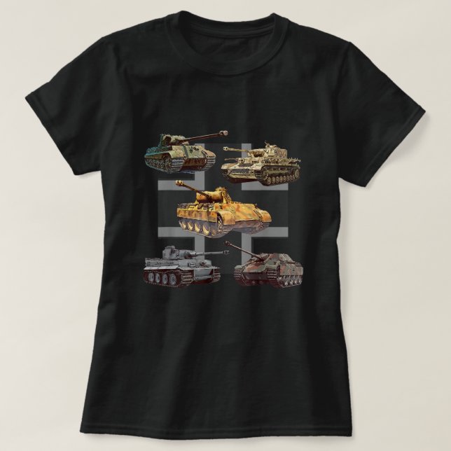 Tyska Tanker WW2 V Panther Jagdpanther Tiger 1 Tig T Shirt (Design framsida)