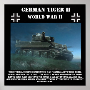Tyska tigern II - tung Tank - Världskrig II Skriv Poster