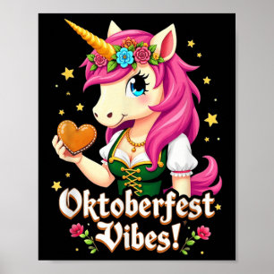 Tyska Unicorn Drindl Funny Vibes Kids Tonåringars Poster