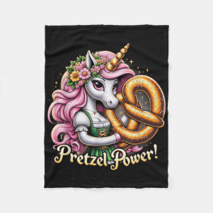 Tyska Unicorn Drindl Pretzel Power Funny Kids Fleecefilt