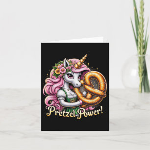 Tyska Unicorn Drindl Pretzel Power Funny Kids Kort