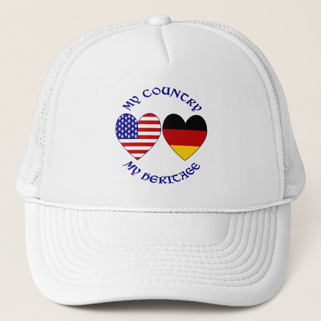 Tyska USA flagga Hearts Land Heritage Keps (Framsida)