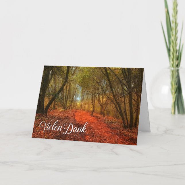 Tyska Vielen Dank Woodland Väg Blank Tack Kort (Framsida)