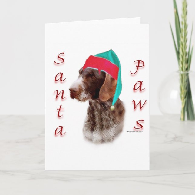 Tyska Wireh!s Pointer Santa Tassar Helgkort (Framsida)