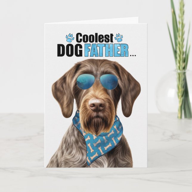 Tyska Wirehair Pointer Coolest Pappa Fars dag Helgkort (Framsida)