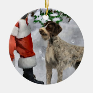 Tyska Wirehaired pekarejulgåvor Julgransprydnad Keramik