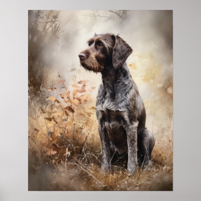 Tyska Wirehsted Hund Art Print Poster (Framsidan)