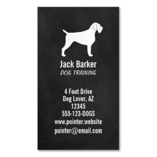 Tyska Wirehsted Pointer Hund Silhouette Magnetiska Visitkort