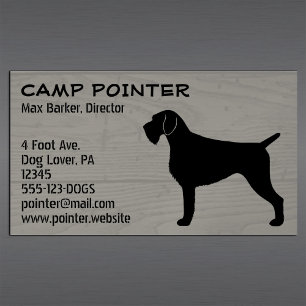 Tyska Wirehsted Pointer Silhouette HUND AVELN Visitkortmagnet