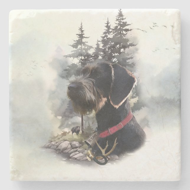 Tyska Wirehved Pointer, GWP Stenunderlägg (Framsidan)