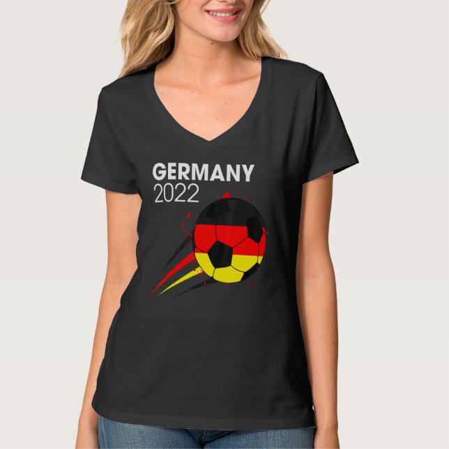 Tyskland 2022 Fotbolls-teamet Tyska Flagga Manar B T Shirt (Framsida)