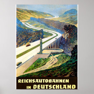 Tyskland återställd vintage resoraffisch poster