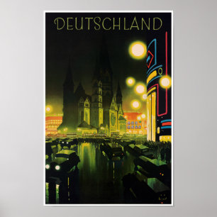 Tyskland återställd vintage resoraffisch poster