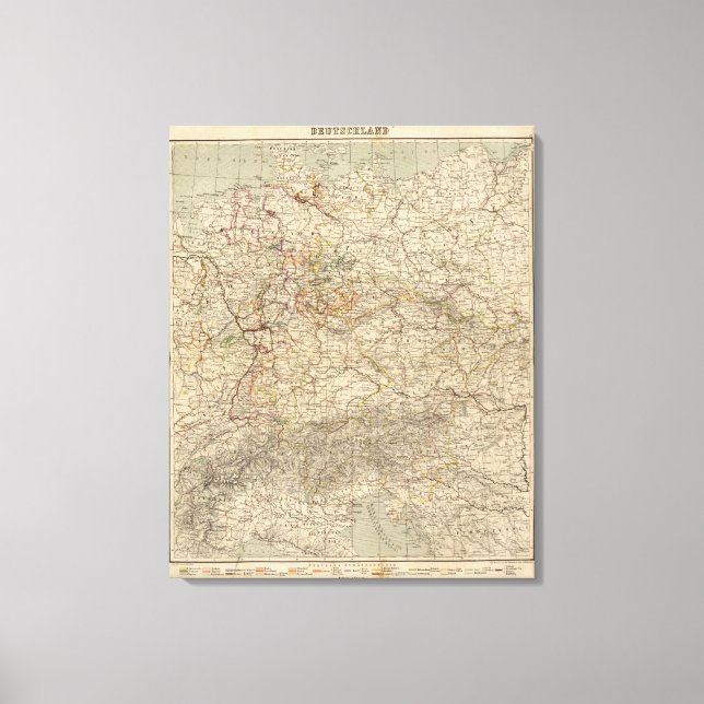 Tyskland Atlas Karta Canvastryck (Framsida)