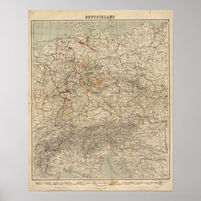 Tyskland Atlas Karta Poster (Framsidan)