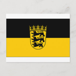 Tyskland Baden Wurttemberg flagga Vykort