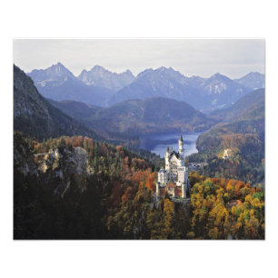 Tyskland, Bavaria, Neuschwanstein Castle. Kung Fototryck