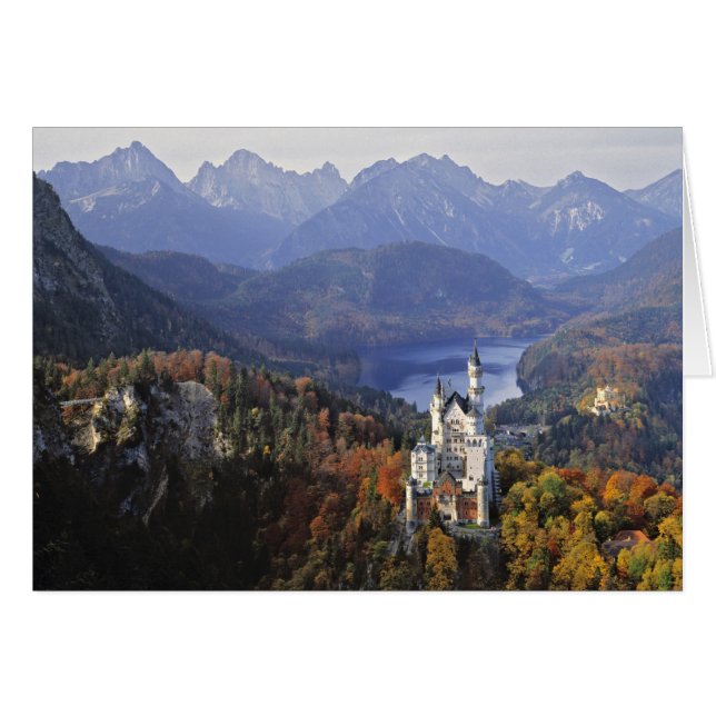 Tyskland, Bavaria, Neuschwanstein Castle. Kung Hälsningskort (Framsidan Horizontal)