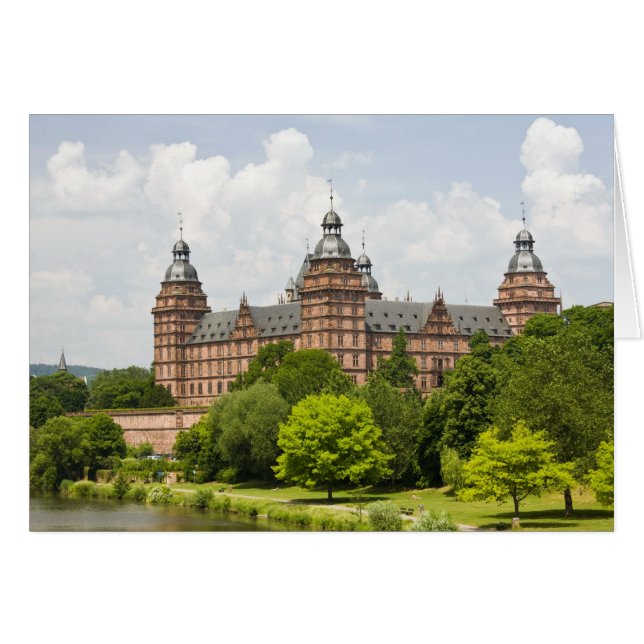 Tyskland, Bayern, Bayern, Aschaffenburg. Slott Hälsningskort (Framsidan Horizontal)