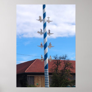 Tyskland Bayern; bymajstång Poster