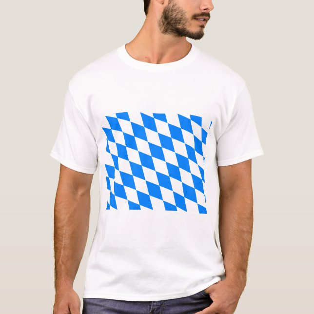 Tyskland Bayern flagga Tee Shirt (Framsida)