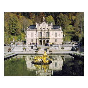 Tyskland, Bayern, Linderhof slott. Linderhof Fototryck