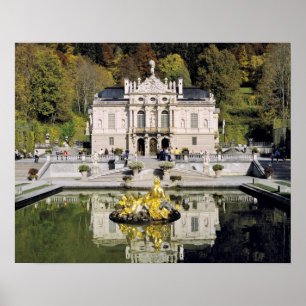 Tyskland, Bayern, Linderhof slott. Linderhof Poster
