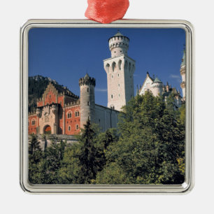 Tyskland, Bayern, Neuschwanstein slott. Julgransprydnad Metall