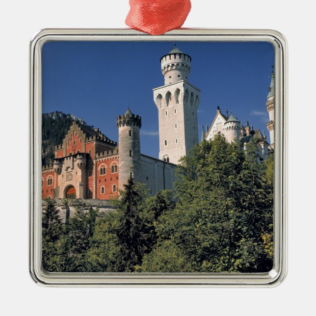 Tyskland, Bayern, Neuschwanstein slott. Julgransprydnad Metall (Framsidan)