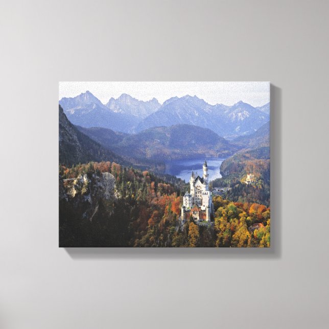 Tyskland, Bayern, Neuschwanstein slott. Kung Canvastryck (Framsida)