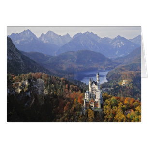Tyskland, Bayern, Neuschwanstein slott. Kung Hälsningskort