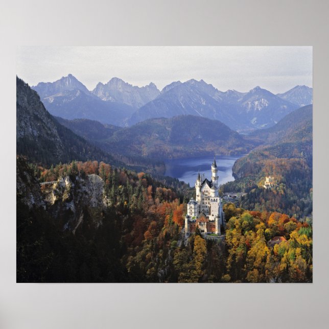 Tyskland, Bayern, Neuschwanstein slott. Kung Poster (Framsidan)
